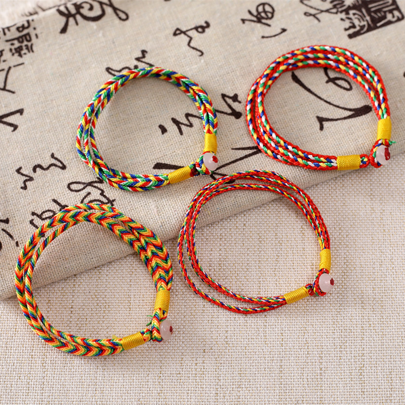绳手链手工编织儿童宝宝老虎粽子香包手绳diy红绳 三生绳颜色随机一条