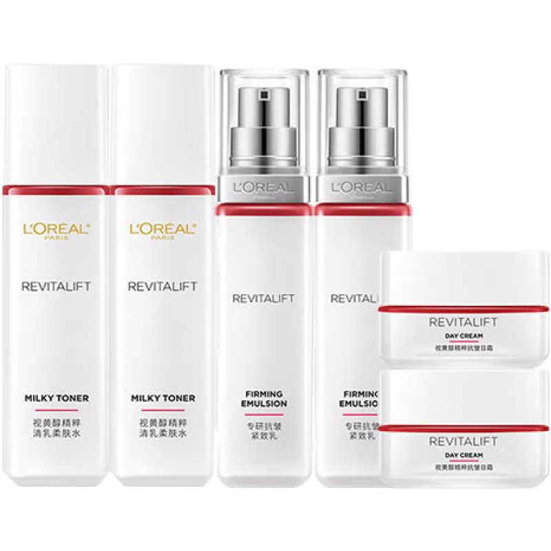 欧莱雅(LOREAL)复颜水乳套装抗皱紧致护肤品面霜乳液补水保湿淡纹化妆品 复颜水乳霜6件套装 129元