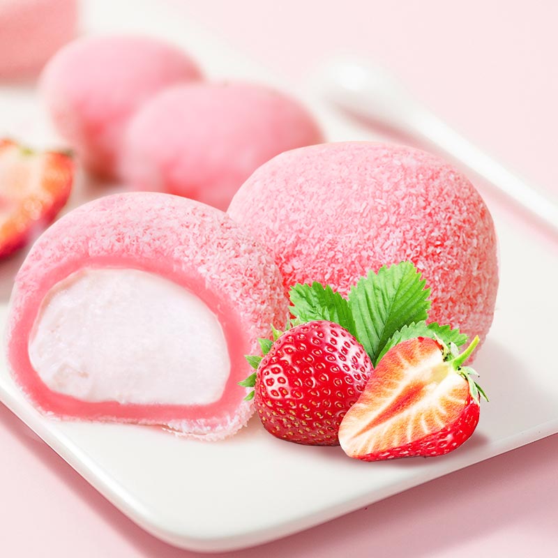 清水川 草莓味日式大福250g(10枚装) 雪媚娘麻薯团子糯米糍 休闲零食