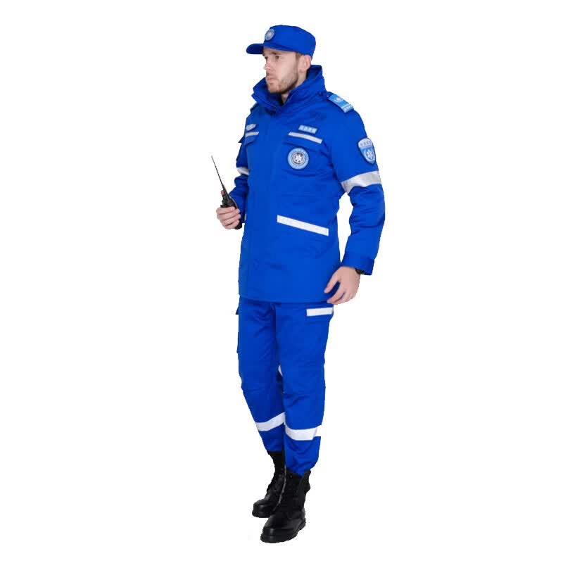 谋福(cnmf)255 蓝色冬季救援棉服 户外抢险防水透气应急服装 搜救消防