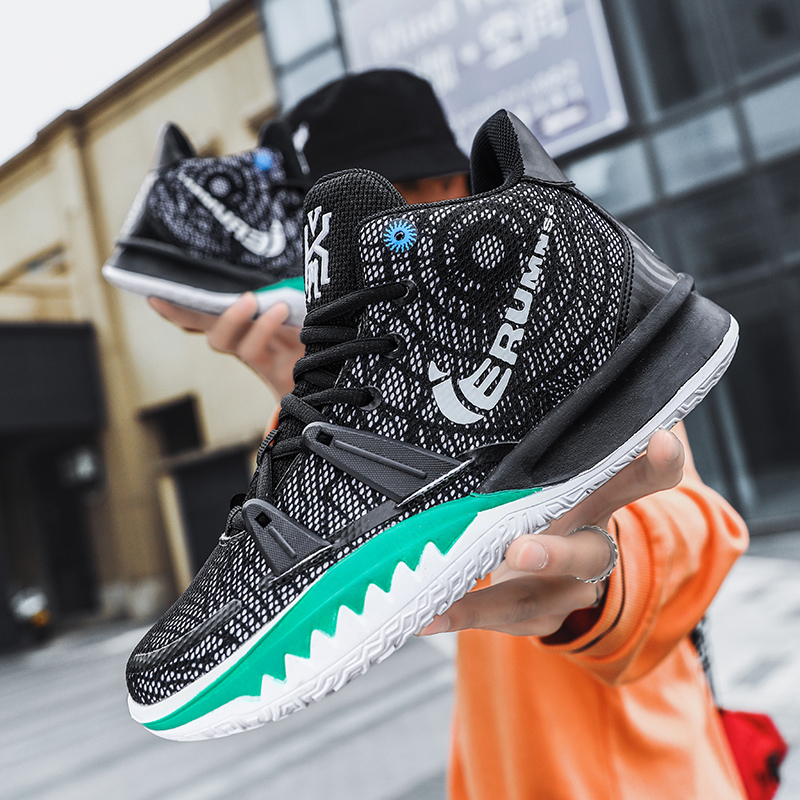 鞋男夏季音速实战网面透气运动鞋学生5限量版毒液 欧文7代黑白主题 41