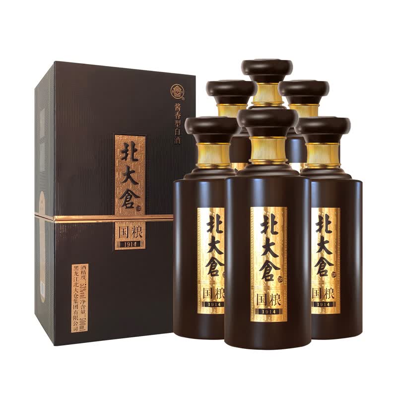 北大仓 国粮1914 酱香型白酒 53度 500ml*6瓶 整箱装 商务送礼