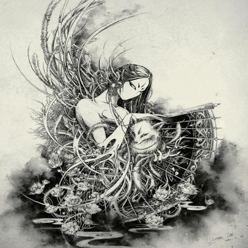 黑白画意手绘插画攻略 李一帆 杉泽画集插画书籍艺术临摹画