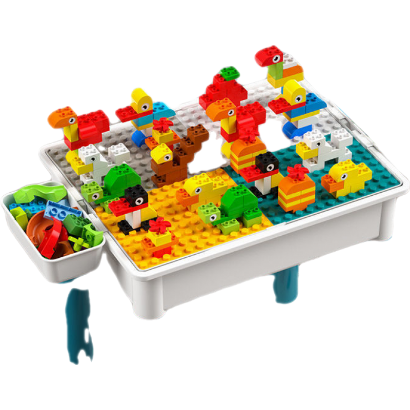 布鲁可积木桌子生日礼物积木拼插早教儿童多功能收纳游戏学习桌布鲁克