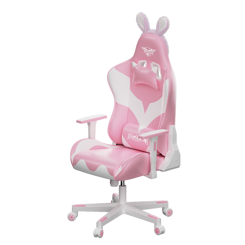 赛途(PSEAT)电竞椅电脑椅卧室书房可移动可躺旋转升降萌萌游戏主播粉色椅子 电竞椅【萌粉喵喵版】