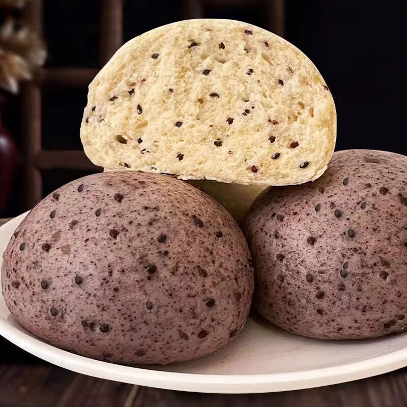 富世康石磨手工三色藜麦馒头无加糖杂粮面粗粮主食早餐早点山东特产 24个 1920g