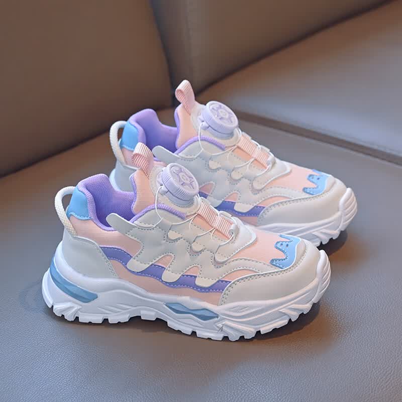 迪士尼(disney)女童鞋运动鞋秋季大童儿童鞋子跑步鞋女孩纽扣网面透气