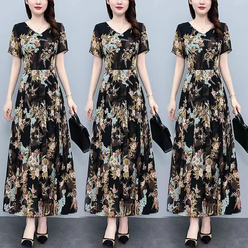 知藤长裙到脚踝夏季连衣裙女气质冰丝长款新款收腰显 图片色 1107 m