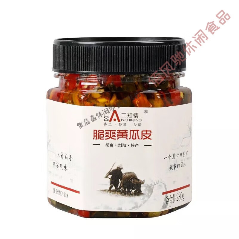 食芳溢三知情脆爽黄瓜皮湖南特产酱瓜酱黄瓜酱乳瓜酱瓜腌菜咸菜下饭菜