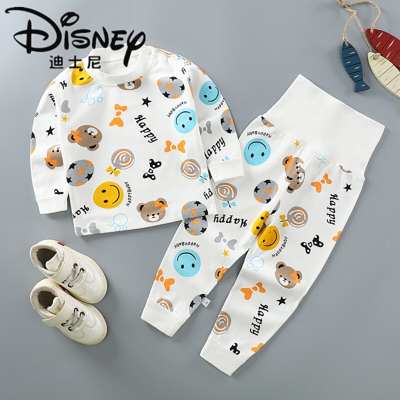 迪士尼（Disney）儿童秋衣秋裤纯棉内衣套装纯棉婴儿春秋宝宝全棉打底睡衣高腰护肚的 纯棉肩开笑脸套装 90cm建议23-28斤怎么样,好用不?