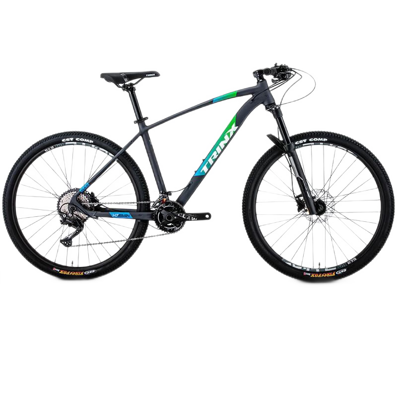 千里达（TRINX） X7变速山地车自行车禧玛诺变速线控气压前叉油刹成人骑行单车 X7 ELITE哑灰蓝绿 27.5*16英寸
