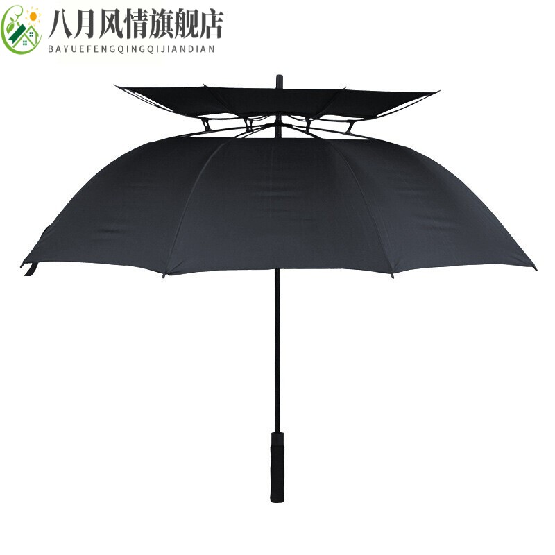 高档511雨伞 八骨军工用伞超大防风暴雨遮阳两用二三人自动黑色长柄伞