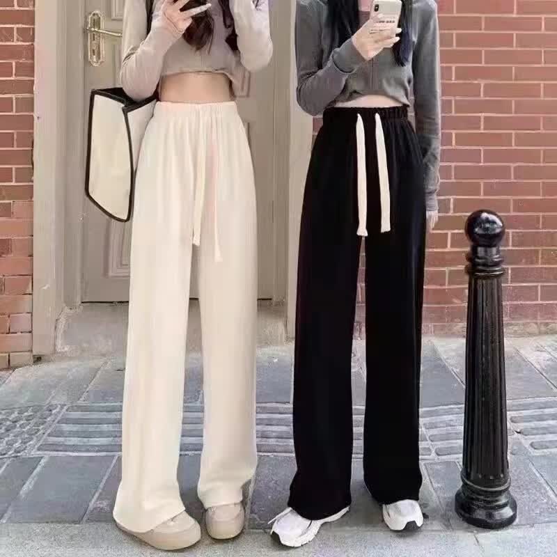 宝娜斯（BONAS）雪尼尔女生阔腿裤打底裤复合奶油女裤秋冬加绒宽松休闲裤拖地裤 米白四季款 均码（80-140斤）使用感如何?