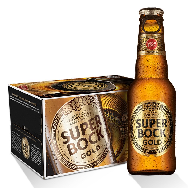 超级波克(superbock)gold金啤酒200ml*24瓶小瓶拉盖黄啤酒葡萄牙整箱