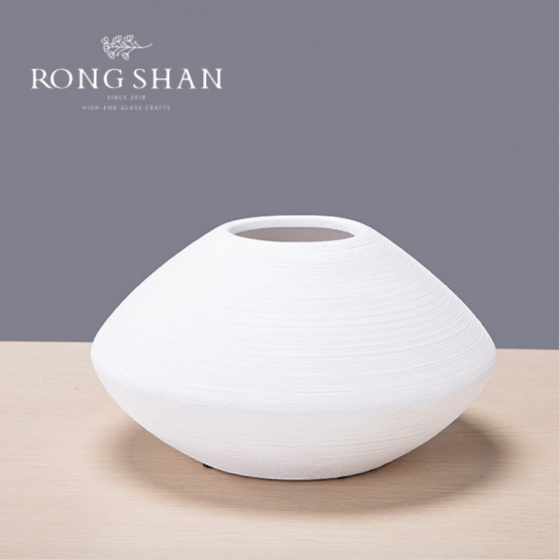 荣山 现代简约陶瓷花瓶大号插花欧式创意客厅北欧家居装饰品电视柜