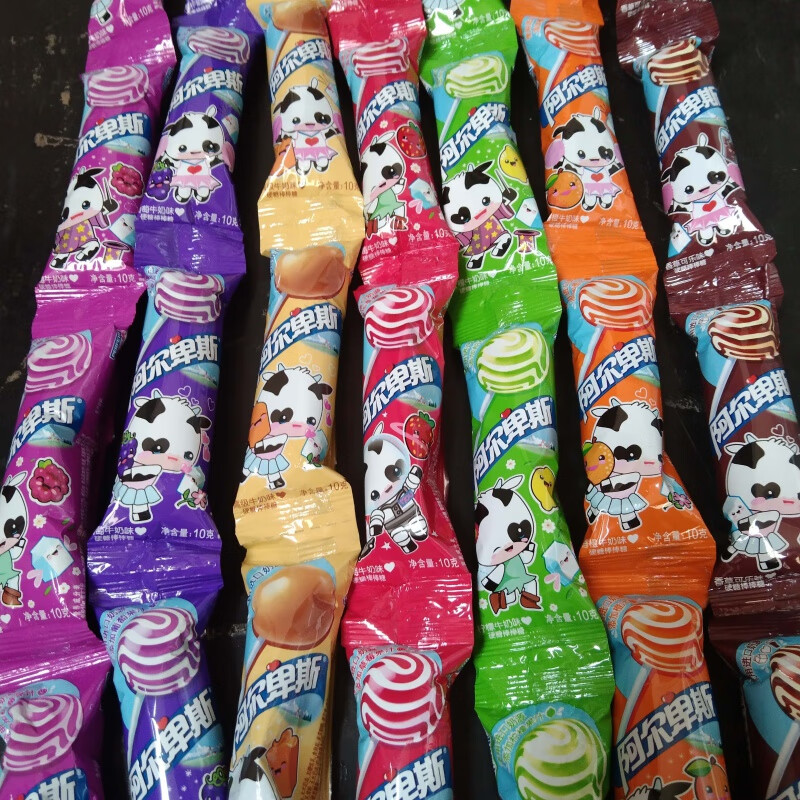 阿尔卑斯棒棒糖原味连串棒棒糖混合口味棒棒糖儿童糖果水果味 随机五