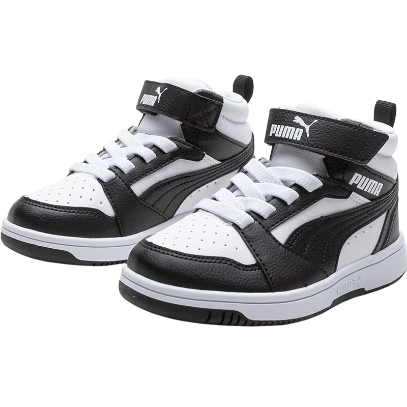 彪马（PUMA）PUMA彪马童鞋板鞋儿童中童魔术贴弹力鞋绳中高帮篮球运动鞋393832