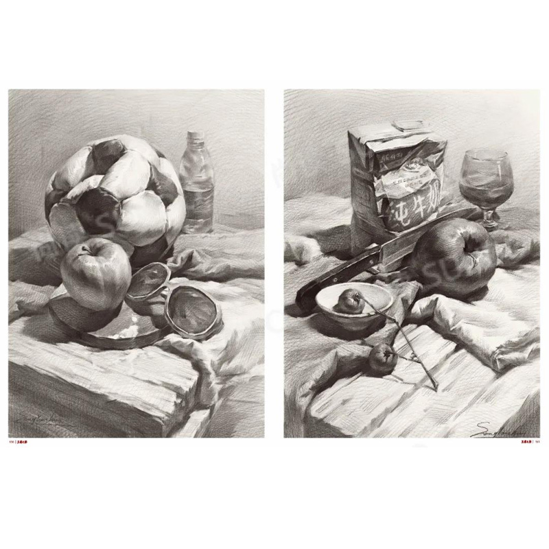【同步视频】王者之师素描静物2020尚读宋艳慧几何体基础结构绘画步骤