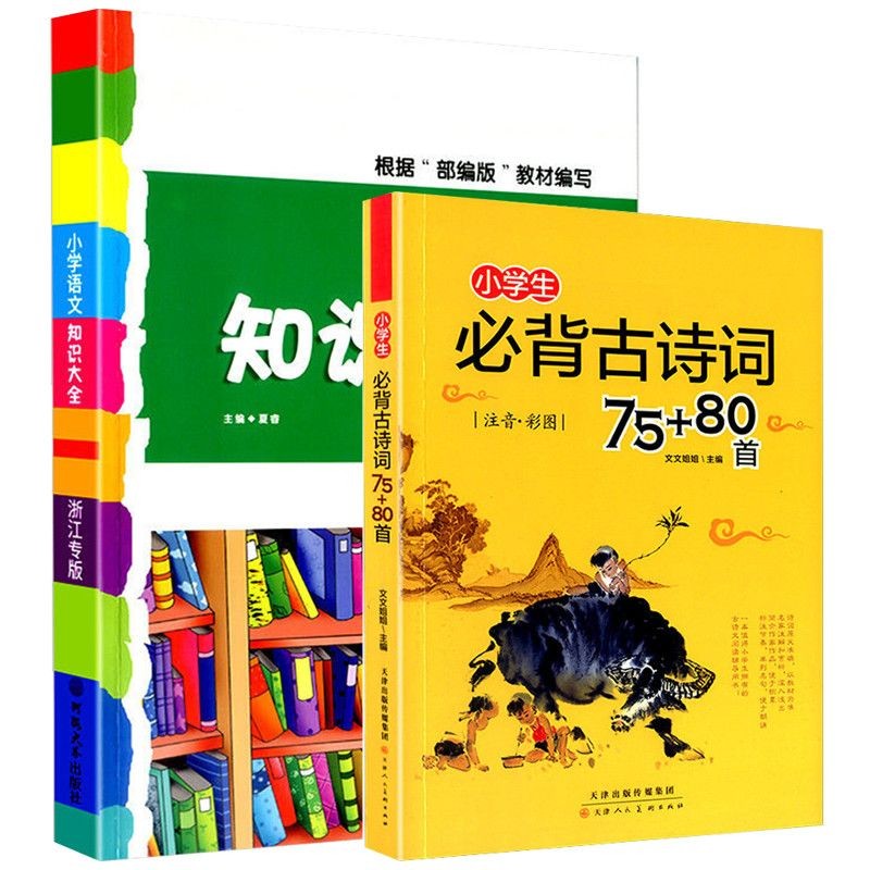 小学语文知识大全浙江版三四五六年级知识积累手册数学英语人教版 【2本】必背古诗词+语文知识大全