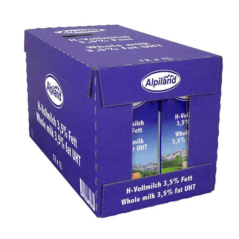 爱菲兰（Alpiland）奥地利原装进口 高钙全脂牛奶1L*12盒 箱 早餐高钙 优质乳蛋白264元（合66元/件）