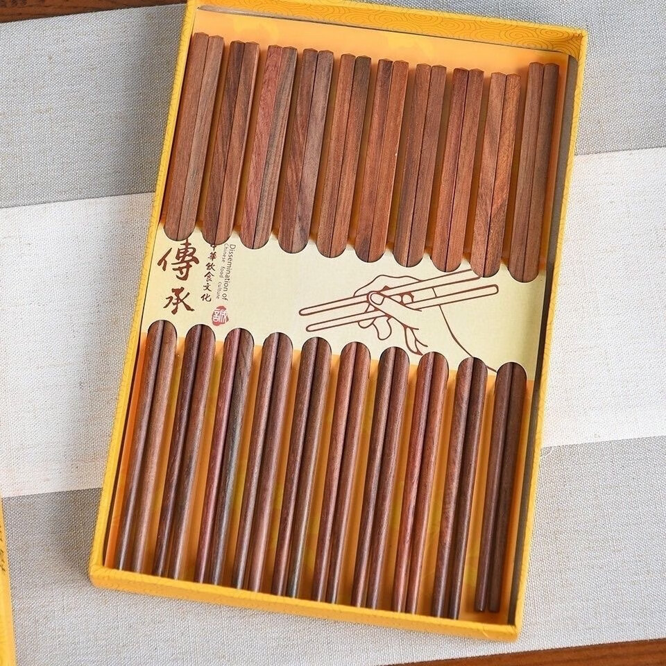 十品仙作红木老挝大红酸枝筷子大红酸枝无漆无蜡高档红木厨房用品 老挝大红酸枝筷子 长25厘米