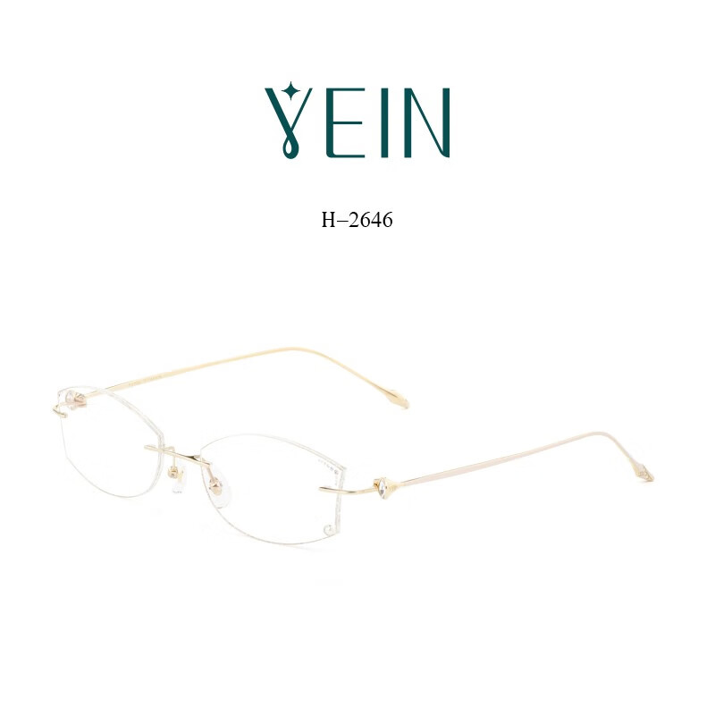 魅影(yein)魅影眼镜yein幻影眼镜h2646钻石切边近视镜超轻钛架女 炫彩
