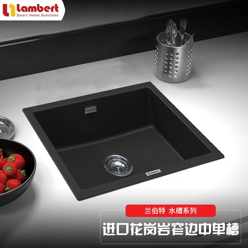 兰伯特lambert石英石窄边中单槽厨房水槽台上台下盆洗手池洗手盆 6