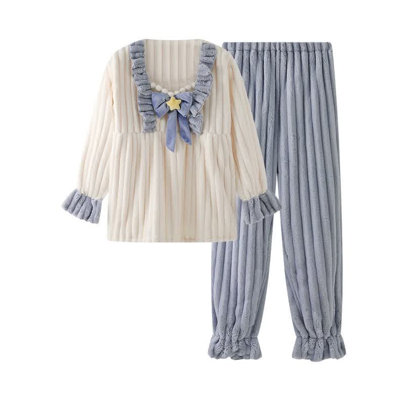 婧麒（JOYNCLEON）孕妇月子服珊瑚绒家居服套装秋冬季睡衣时尚居家服 蓝色 L码属于什么档次？