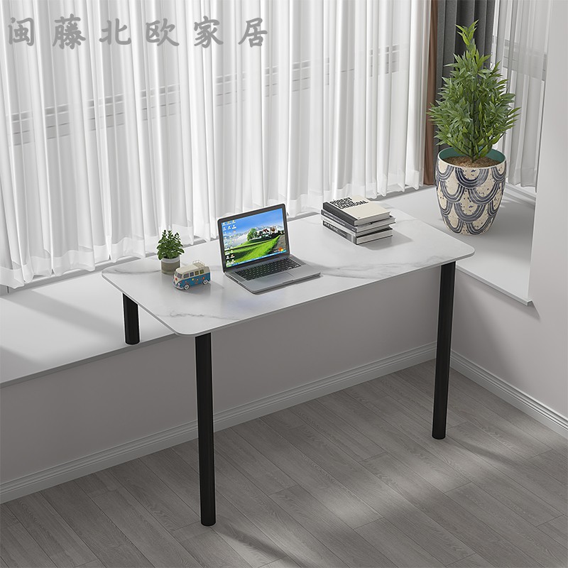 岩板飘窗桌飘窗设计书桌现代简约定制家用小户型电脑桌窗台写字台