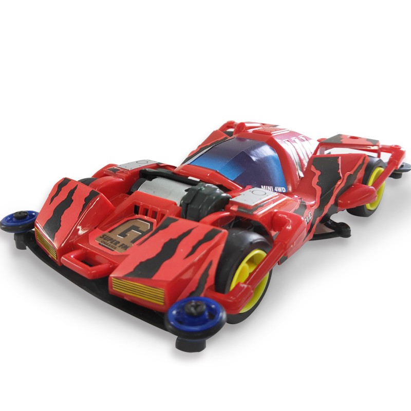 玩控 四驱兄弟四驱车拼装 四驱赛车组装 儿童玩具赛车车模 红巨无霸