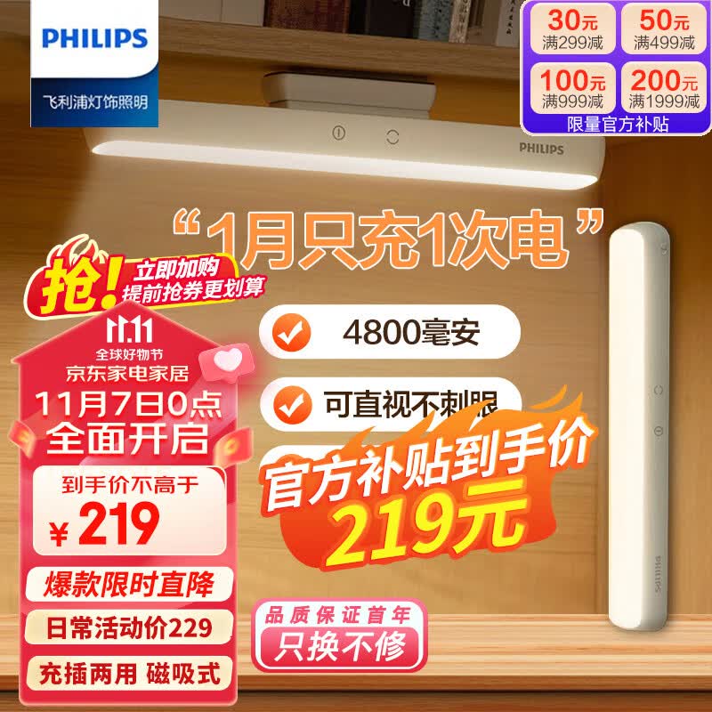 飞利浦（PHILIPS）护眼充电台灯酷毙灯挂灯磁吸式大学生宿舍床头学习台灯酷侠Promax高性价比高么？