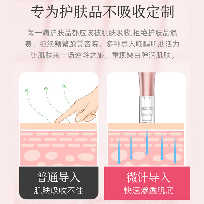 赫司(HESI)面部美容仪水光自打仪器微针导入仪美容院专用仪器电动纳米微晶水光精华原液导入家用女友生日礼物 10个圆晶 微晶笔适配单晶头(不带机器)