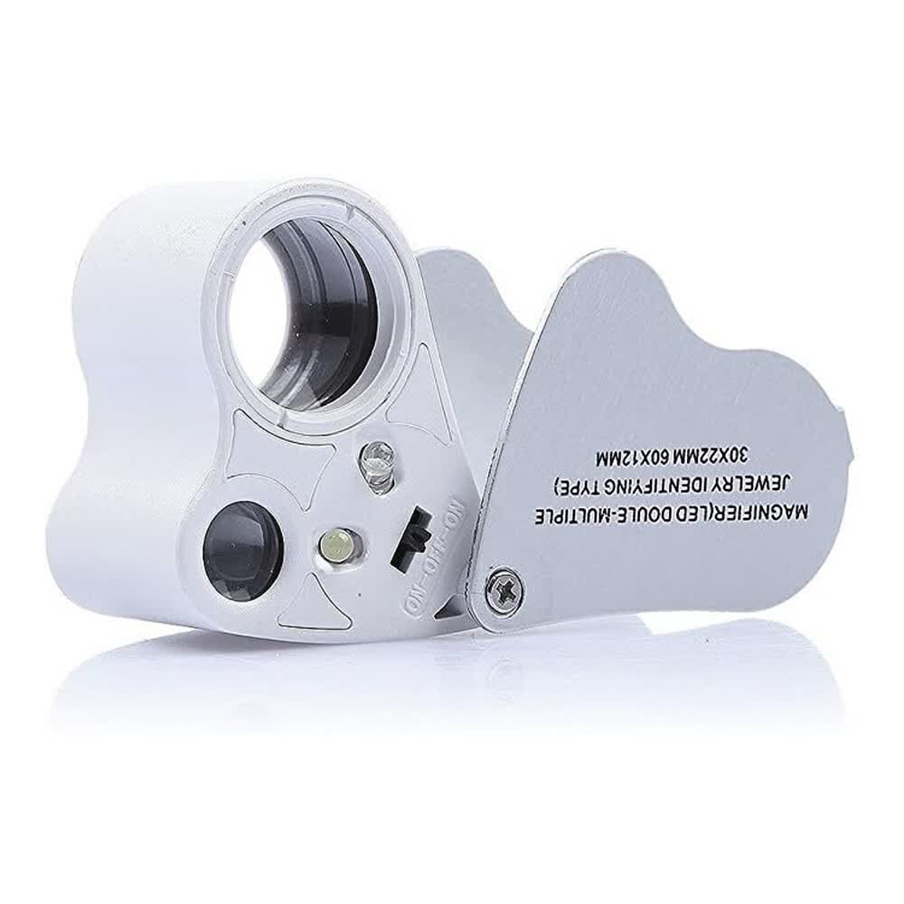 30倍60倍地质放大镜高倍led灯看钻石腰围码玉石珠宝古玩鉴定工具 30