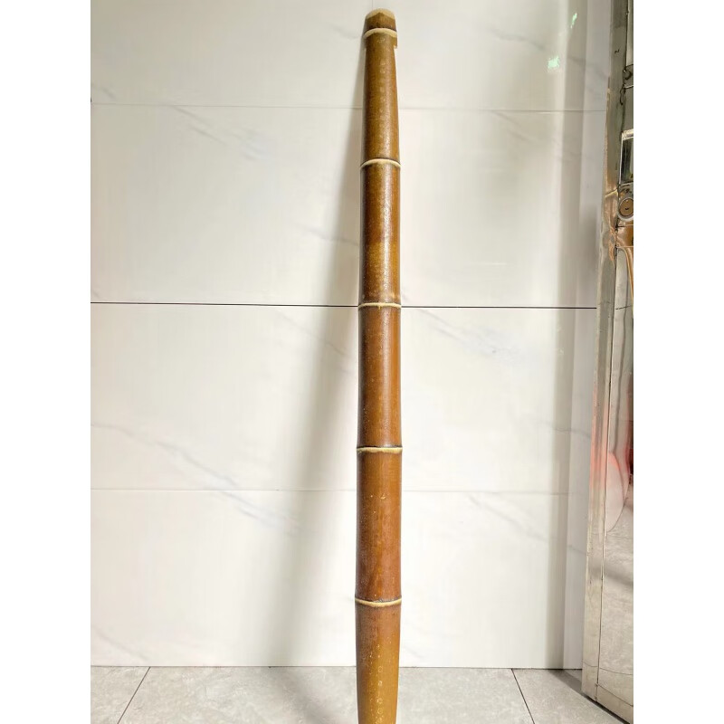 慈爵竹扁担火烤杀青黄色挑绳子带铁钩毛竹楠竹农家挑货钓鱼挑水竹扁担