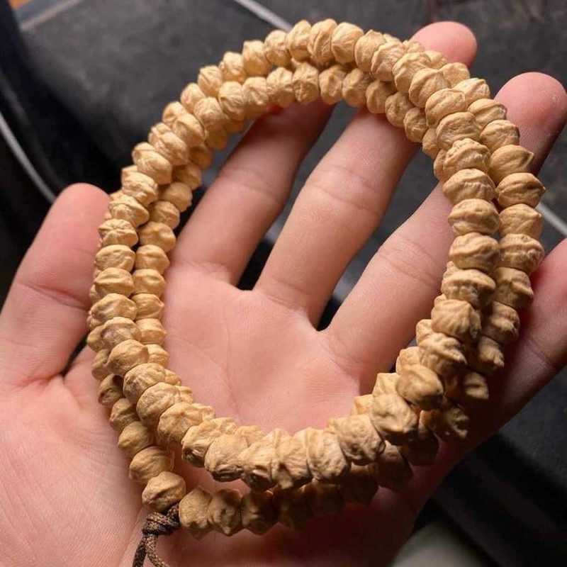 达禾梦热振寺横打柏香籽手串 藏式直切原桩飞碟百香籽108颗文玩佛珠