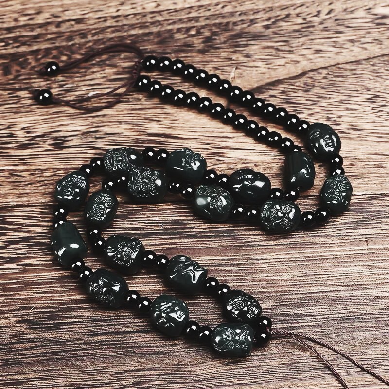 牧思 缅甸翡翠a货 墨翠项链 冰种 男女款玉吊坠 项链一级黑 图片色