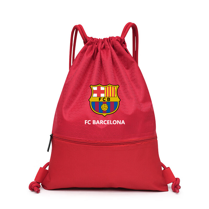 足球包学生足球训练运动收纳包大容量健身跑步休闲抽绳包球鞋袋子 深蓝色 小号巴萨(能装鞋子)