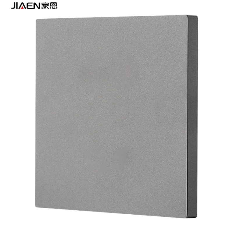 家恩 灰色全屏大按键开关插座面板86型暗装灰色五孔二三插电源墙壁