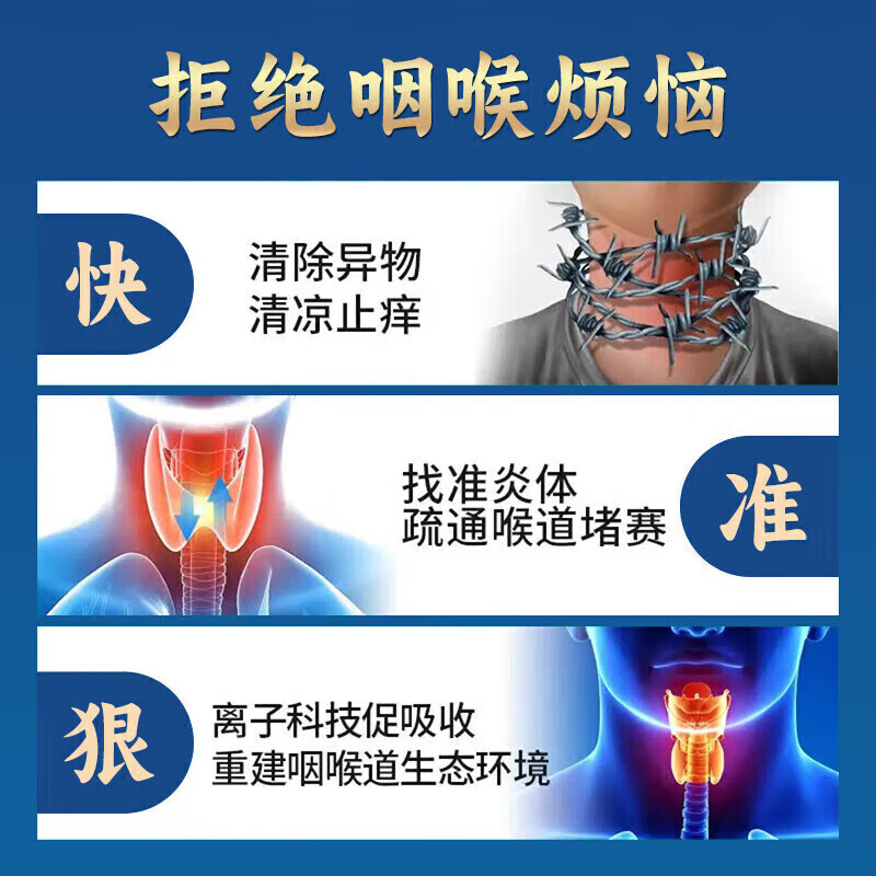 李时珍【官方直售】咽扁凝胶急慢性咽喉炎扁桃体发炎医用口干咳嗽痒正品 【3盒疗程装】93%客户所选