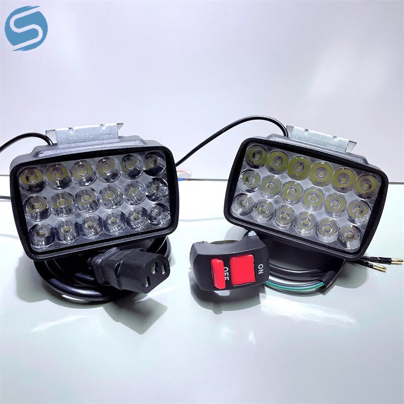 氏修【12V-85V通用】摩托车超亮改装灯电动车LED防水大灯免接线聚光灯 1支超亮夜豹18盏+螺丝