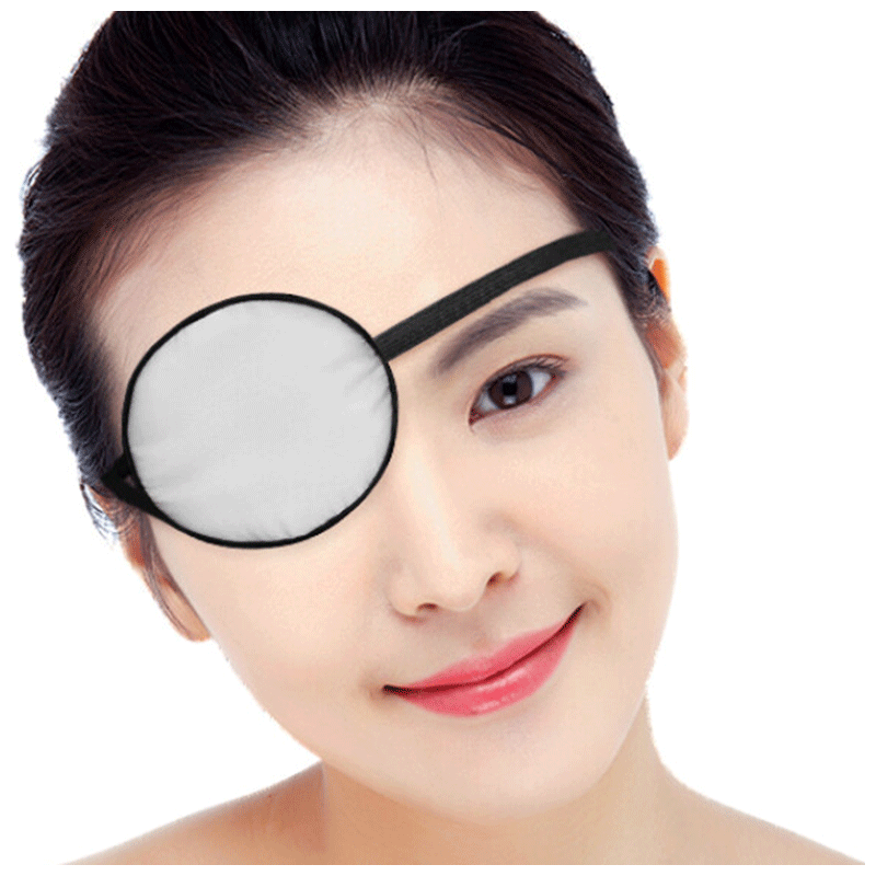 妙普乐单眼罩儿童全遮光训练男女独眼龙海盗独眼罩 桑蚕丝独眼罩银灰