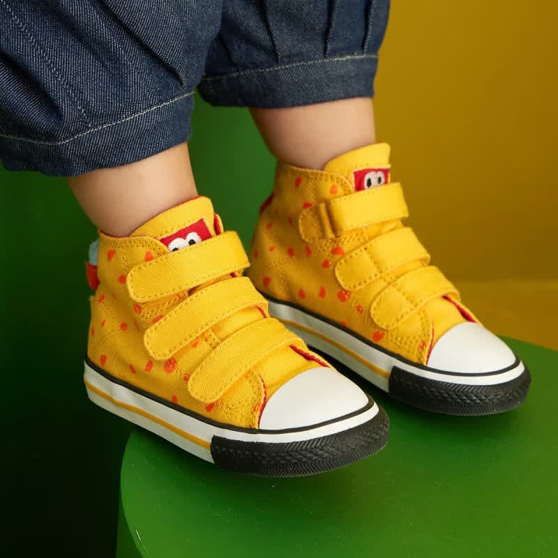 kids.ing【冬保暖】儿童高帮帆布鞋春秋新款卡通可爱小怪兽恐龙动漫3-6岁 史莱克黄 27碼适合脚长15.8-16.5怎么样,好用不?