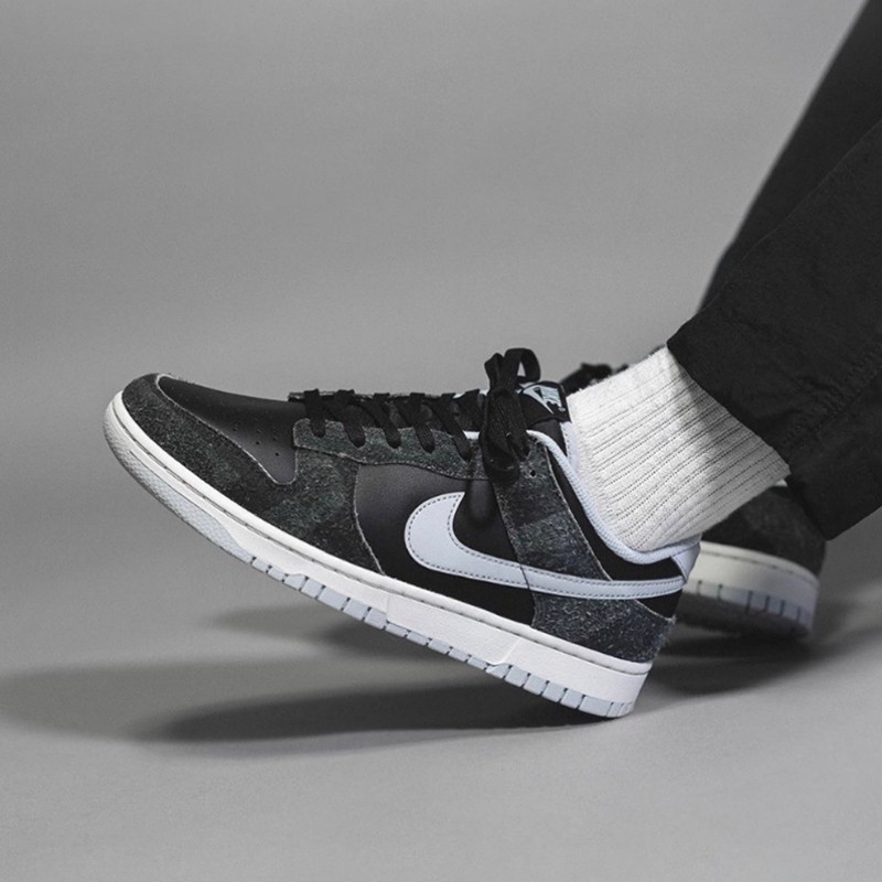 (nike)新款男女鞋dunk low 运动低帮滑板鞋 dh7913-001 烟灰色 斑马纹