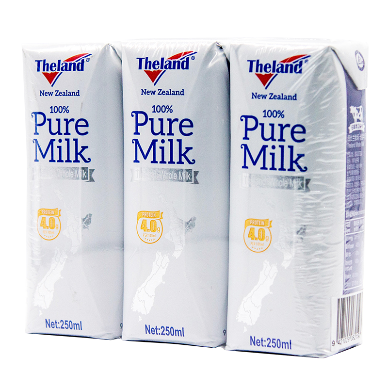 Theland 纽仕兰 4.0g蛋白质 全脂纯牛奶 250ml*3盒