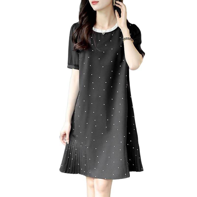 ɯ�ݶ��޴���Ůװ��װ��Ʒ��Ů���ڶ�����������Բ�����ƴ������ȹ18116 ��ɫ 2XL����120-140�ﴩ��