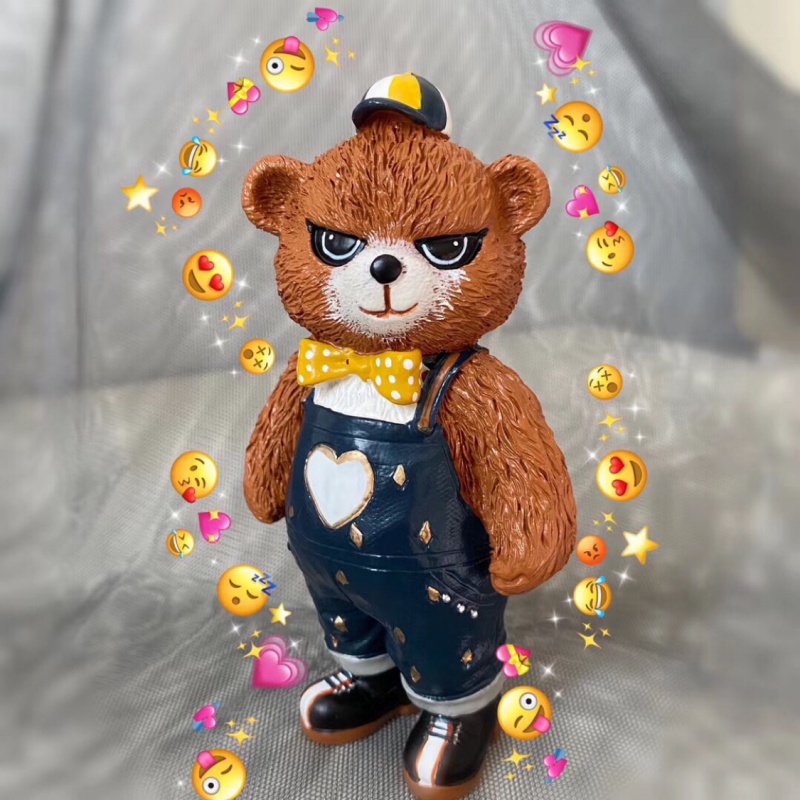 浪漫波比熊同款吃鸡游戏公仔和平精英玩偶女友情人节520礼物 带玻璃罩