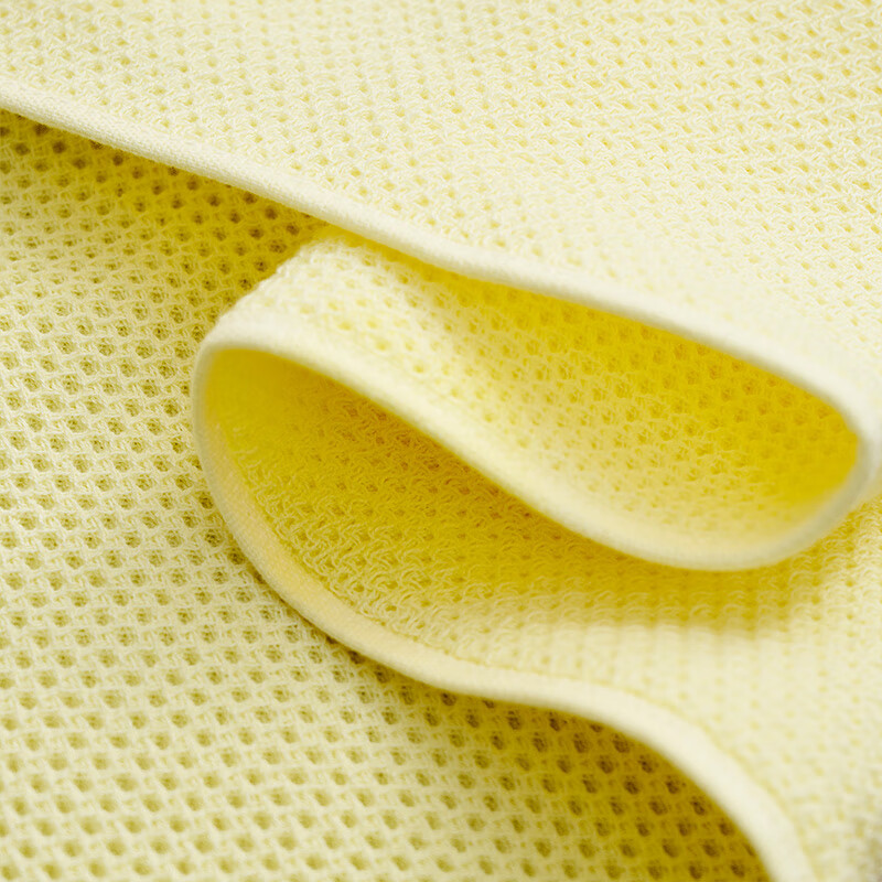 富安娜清韵系列素色纯棉蜂窝面巾两件套\紫+黄30*60cm