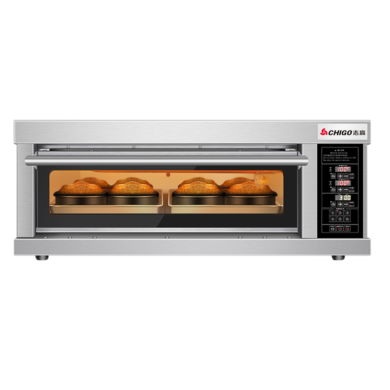 志高（CHIGO）商用烤箱电烤箱商用大型烤炉蛋糕面包披萨烘炉焗炉烤箱 【电脑版】一层二盘烤箱(220V/6.6KW)