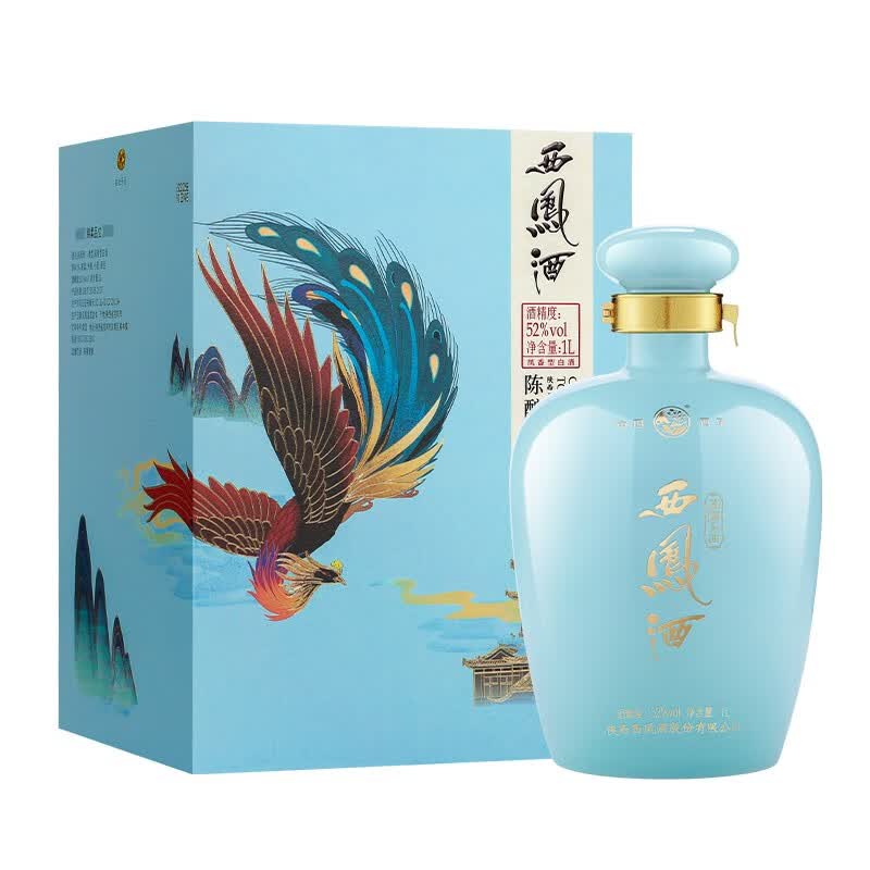 西凤酒陈酿头曲 52度坛子酒 凤香型白酒 摆柜 送礼白酒 52度 1L 1坛 单瓶配礼袋
