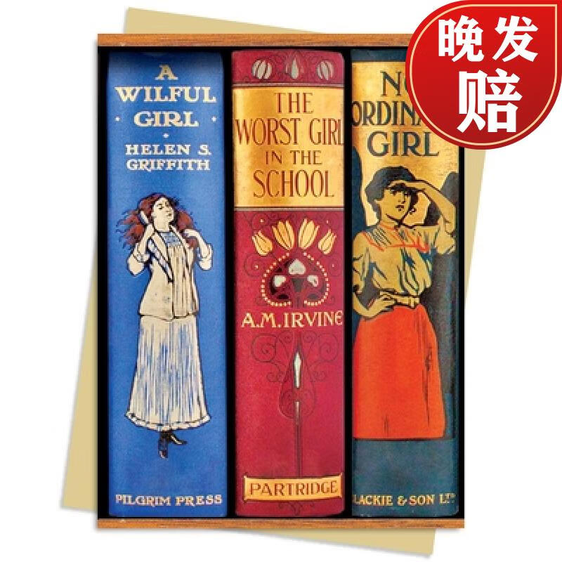 【4周达】bodleian: book spines great girls greeting card pack